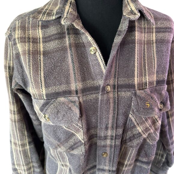 Vintage 70s Five Brother Brown Cotton Flannel Shirt 1970s True Vintage - Picture 5 of 9